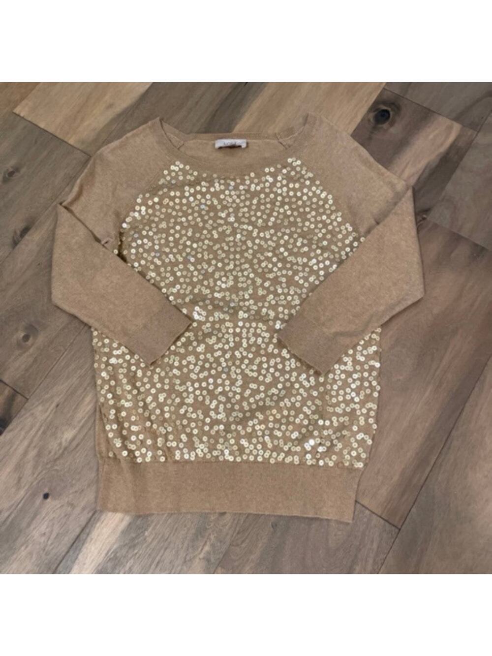LOFT Lightweight Sequin Sweater Size XS - (100% Cotton)